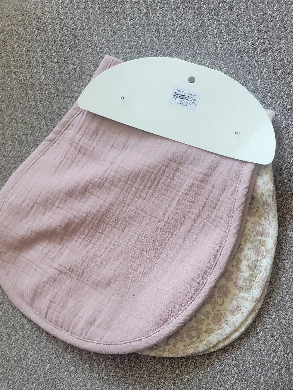 Quincy Mae Floral Burp Cloths - Cream, Pink & Tan